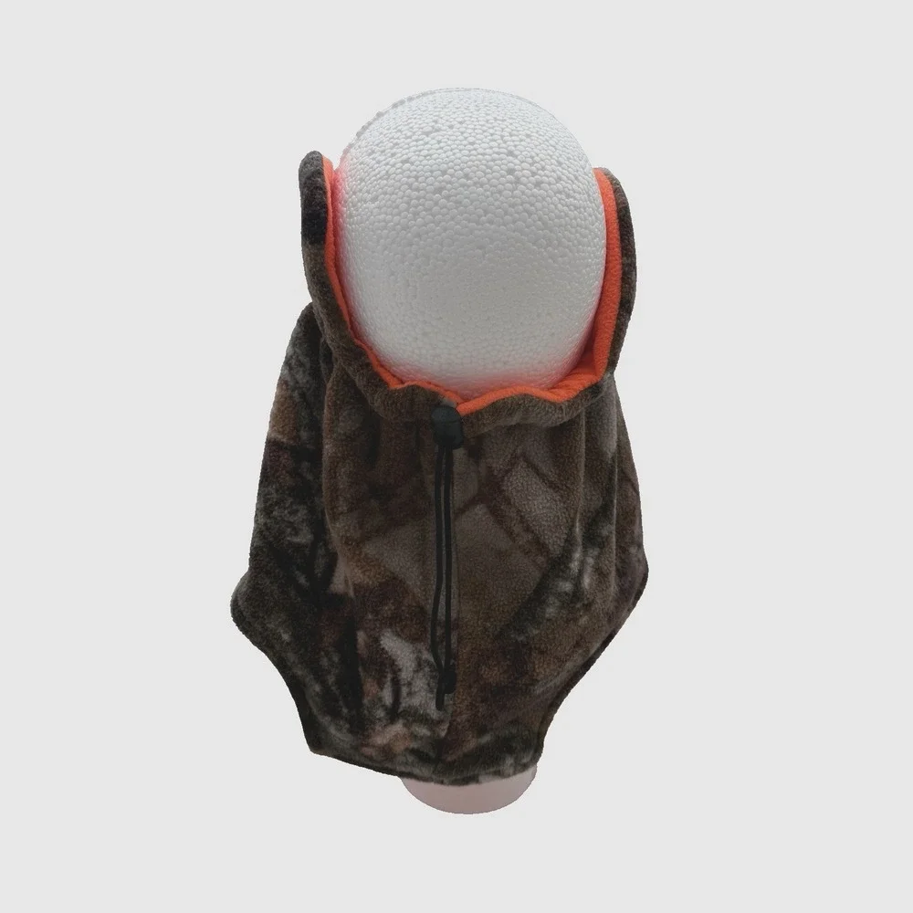 Remington Reversible Fleece Neck Gaiter Camo Orange Winter Ear Flaps Hunting OS